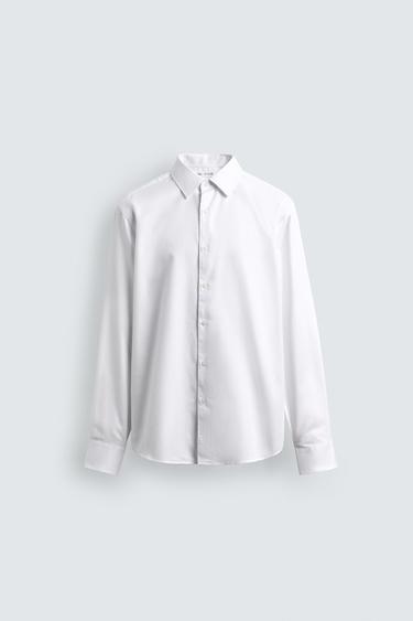 CAMISA SLIM FIT ESTRUCTURA - Blanco de Zara
