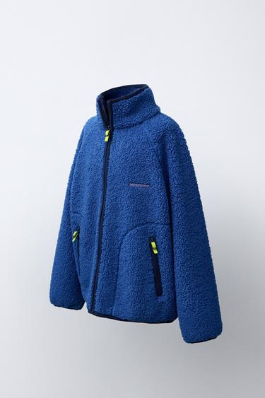 BLOUSON EFFET MOUTON - Bleu roi de Zara - Image 1