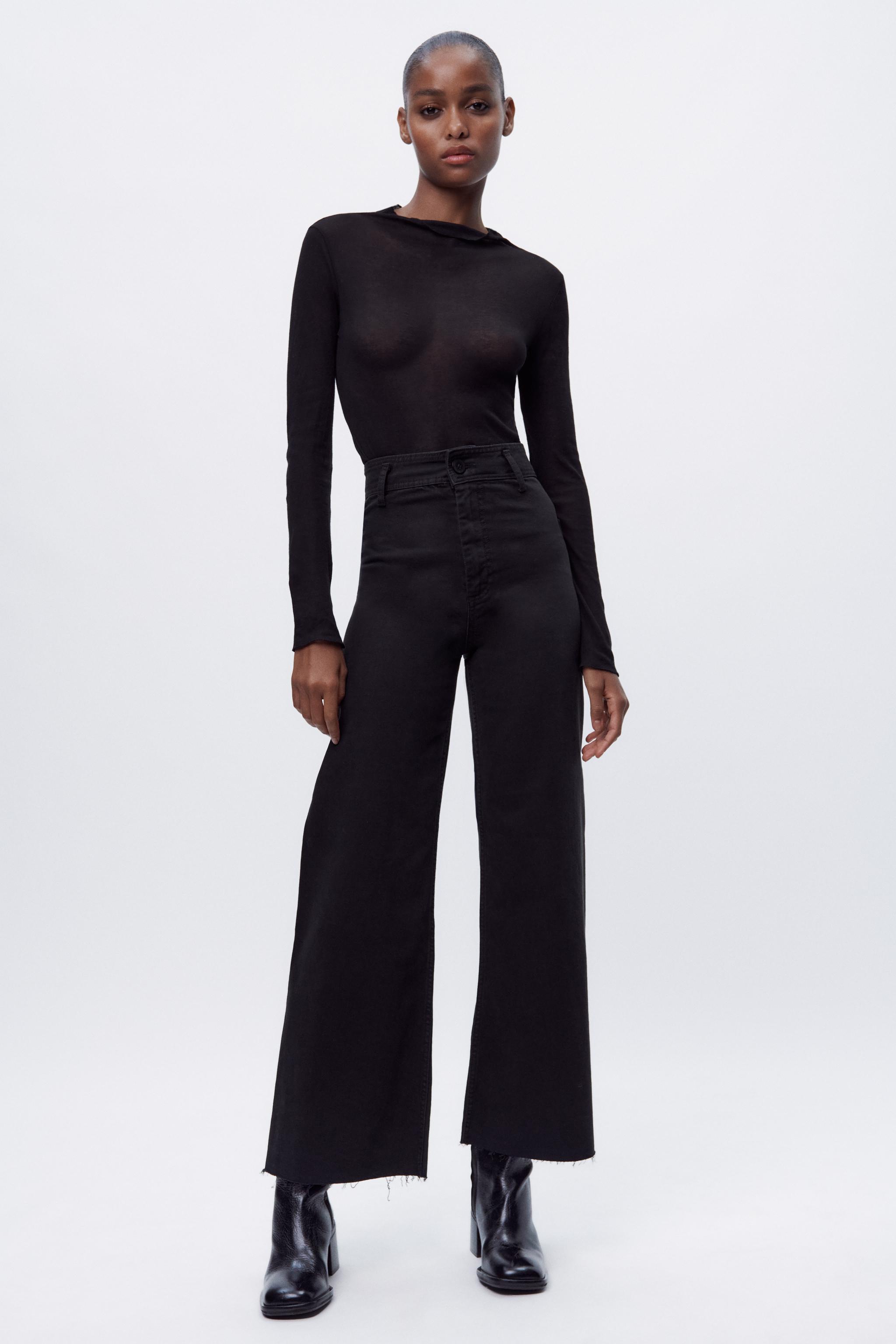 Zara pantalones negros mujer new arrivals