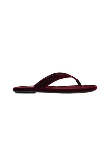 FLAT VELVET SANDALS