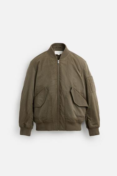 PADDED BOMBER JACKET - Brown / Green by Zara