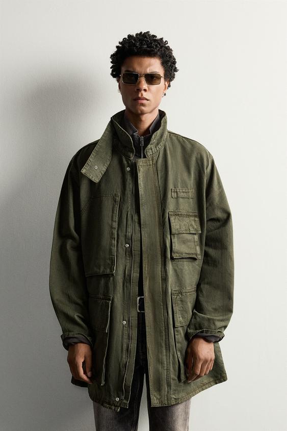 PARKA LAVÉE LYOCELL ET COTON - Kaki foncé de Zara - Image 1