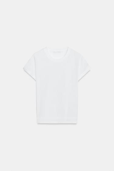CAMISETA BAJO DOBLE - Blanco de Zara - Imagen 0