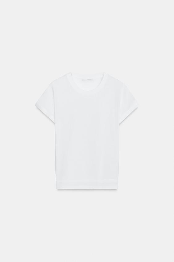 CAMISETA BAJO DOBLE - Blanco de Zara - Imagen 0