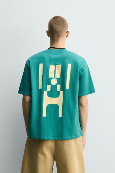 WASHED T-SHIRT WITH PRINTED GRAPHICS - LAGOON by Zara - Image 2