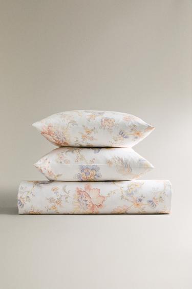 HOUSSE DE COUETTE SATIN IMPRIMÉ FLEUR - Écru de Zara - Image 5