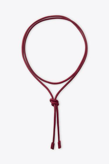 CINTURÓN CIRCULAR PIEL - Rojo oscuro de Zara