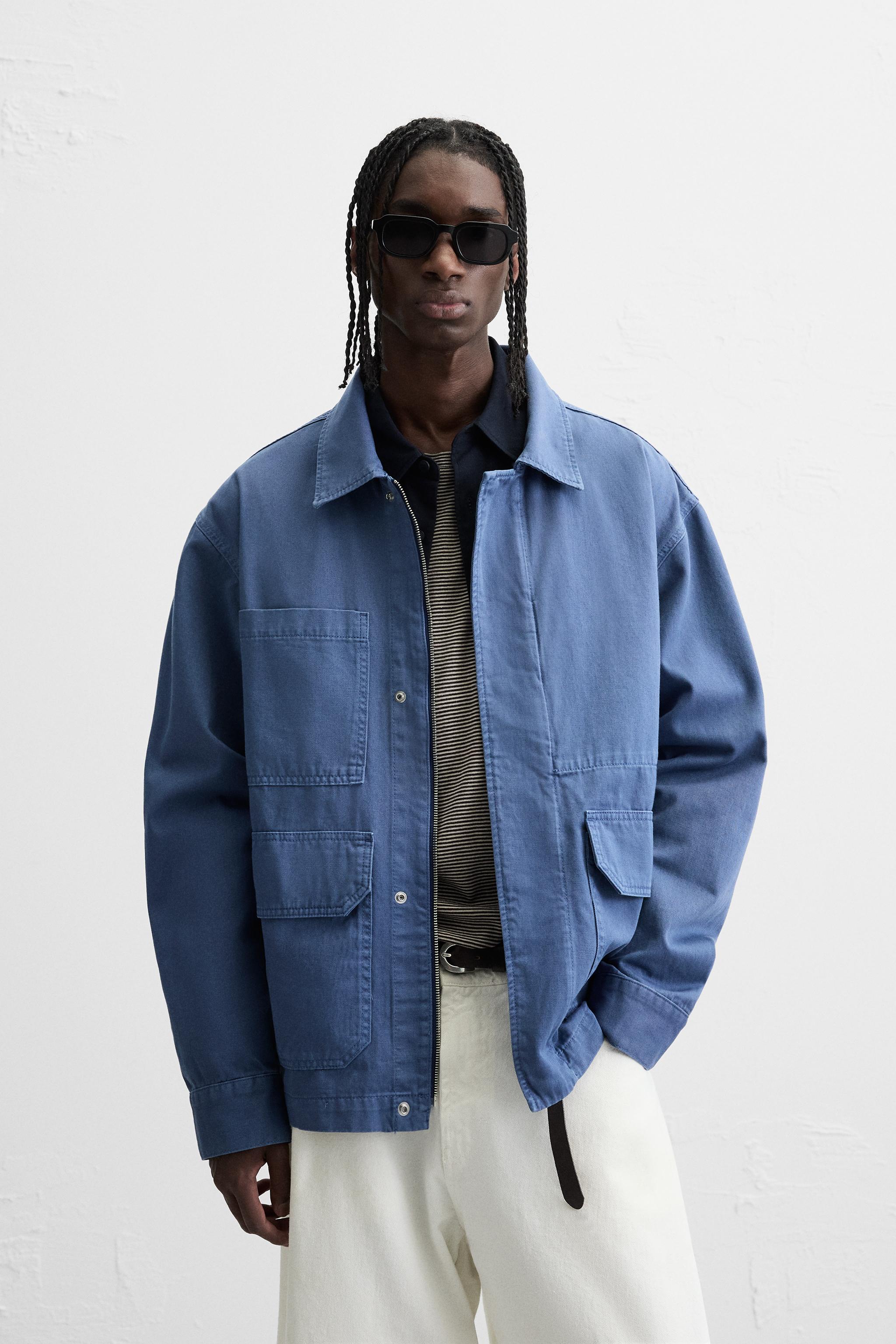 その他 Z A R A WASHED POCKET OVERSHIRT - Blue | ZARA United States