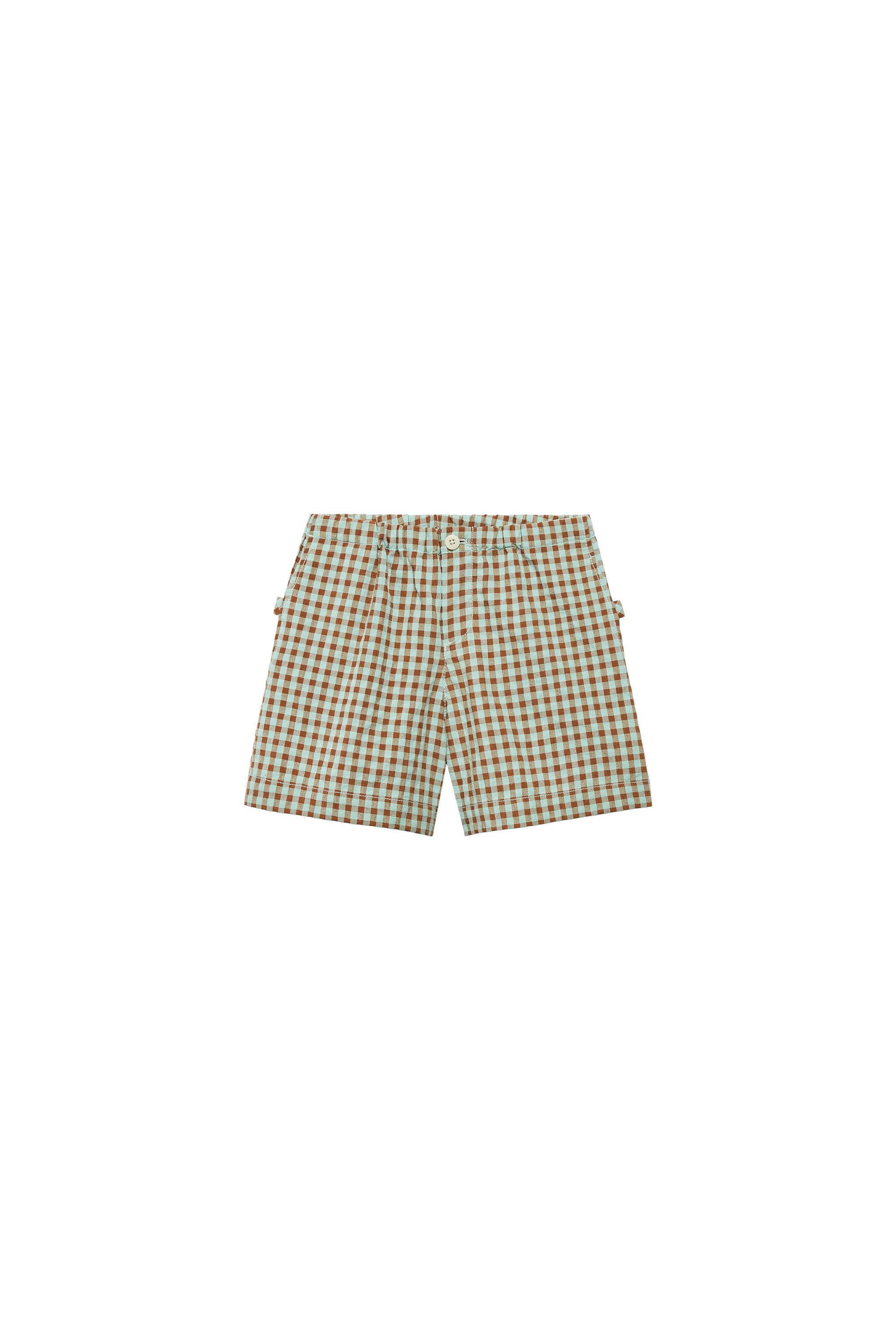 2-14歳/ギンガムチェックバミューダパンツ - ターコイズブルー | ZARA
