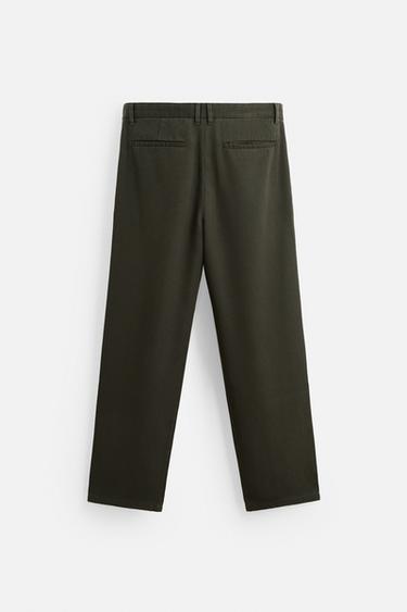 LYOCELL PLEATED TROUSERS - Green by Zara - Image 6