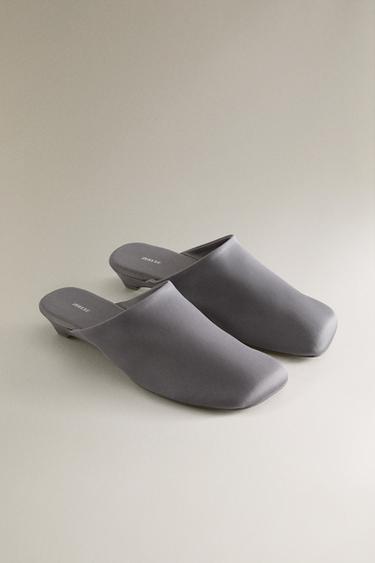SATEEN HEELED MULES - Grey by Zara - Image 1