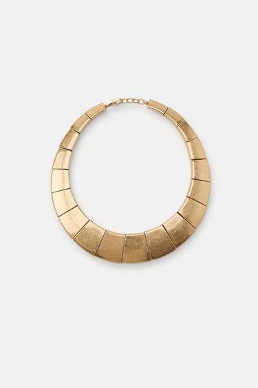 Zara GEOMETRIC METAL PIECES NECKLACE - Golden