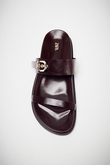 PLATFORM STRAPPY SANDALS - Chocolate Brown by Zara