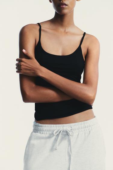 LYOCELL TOP T-SHIRT - Black de Zara - Image 2