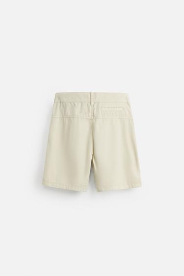 WASHED COTTON BERMUDA SHORTS - Light beige by Zara - Image 7