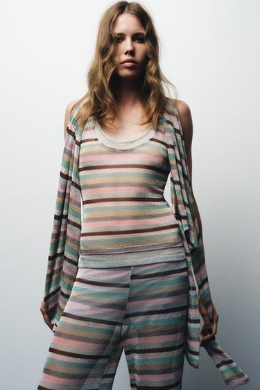 TOP RAYAS HILO METALIZADO - Multicolor de Zara