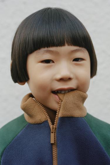 SWEAT POLAIRE COLOR BLOCK À ÉTIQUETTE - Vert de Zara - Image 7