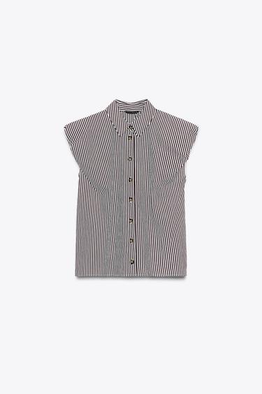 STRIPED SLEEVELESS SHIRT - 178 by Zara - Image 5