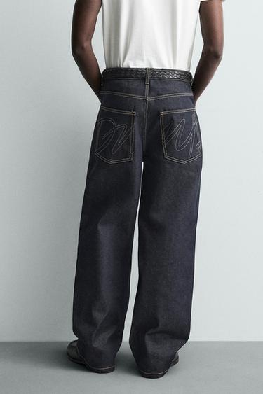BAGGY JEANS WITH TOPSTITCHING - Indigo by Zara - Image 2