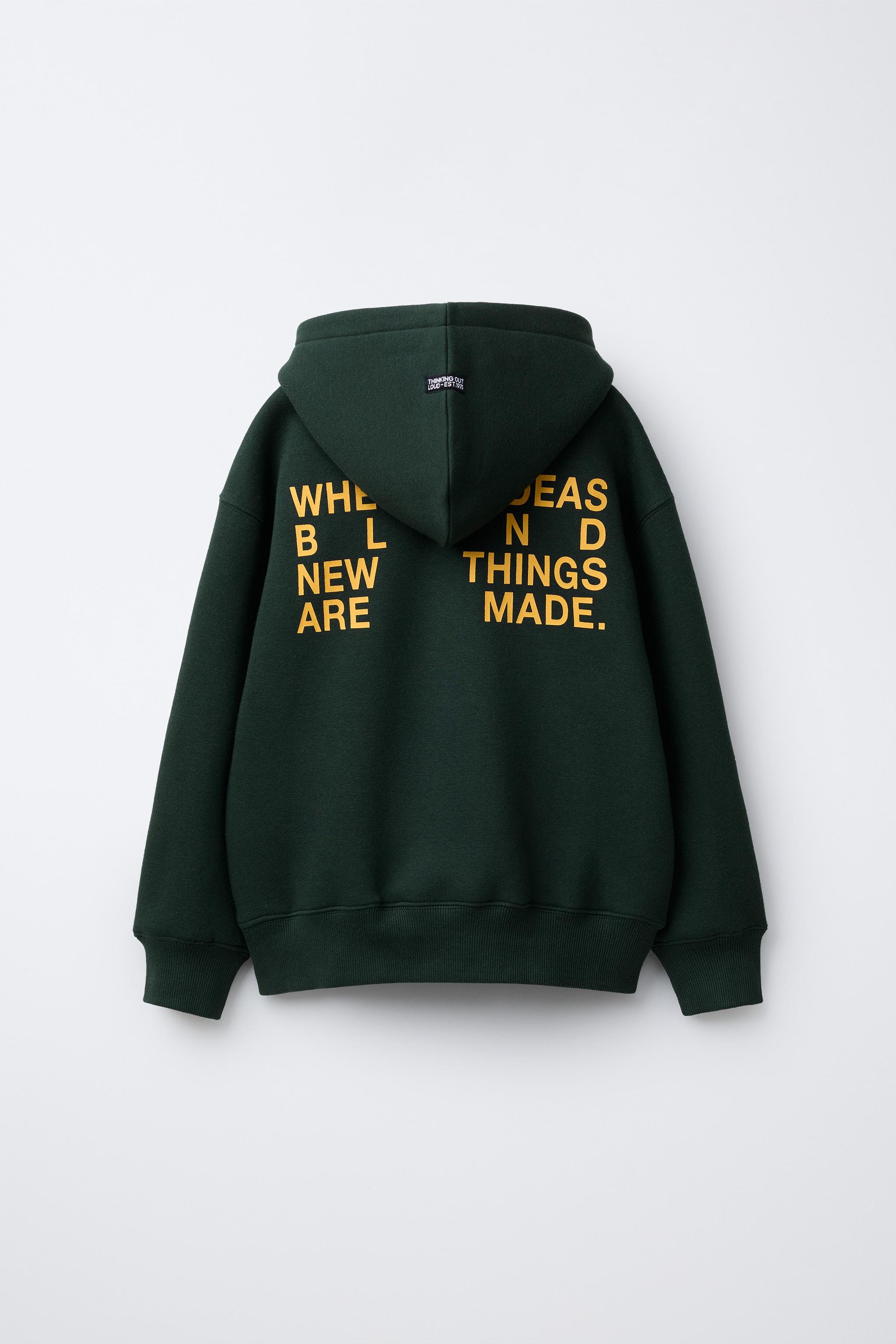 HOODED SWEATSHIRT WITH TEXT