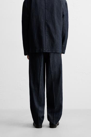 PANTALON DENIM WIDE FIT CROPPED - Indigo de Zara - Image 2