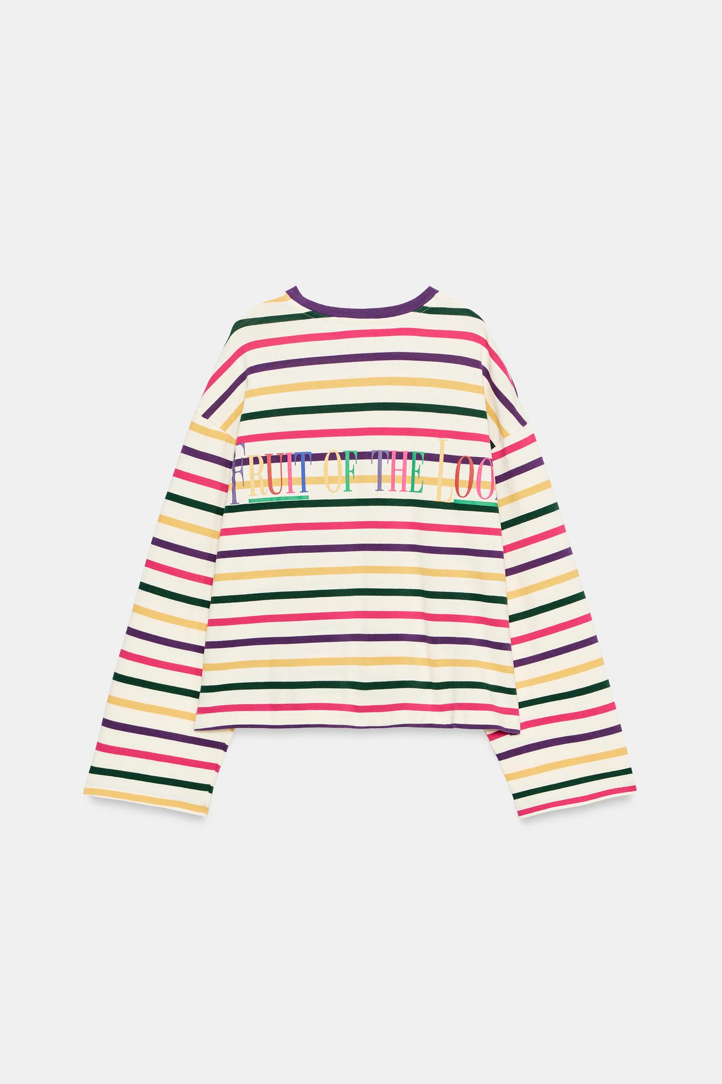 Женская футболка Zara Fruit OF the Loom™ Striped, цвет: Разноцветный — фото 2