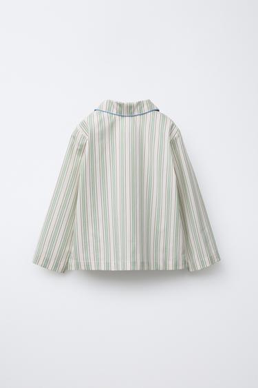3-6 ANS/ PYJAMA CHEMISE ET PANTALON RAYURES - Vert de Zara - Image 2