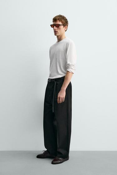 LONG SLEEVE T-SHIRT WITH POCKET AARON LEVINE X ZARA - White by Zara - Image 3