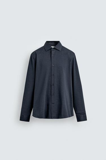 ÁO SƠ MI DÁNG REGULAR FIT - Xanh dương/xám thép từ Zara