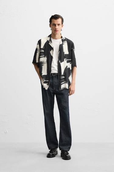 CAMISA ESTAMPADO ABSTRACTO - Negro / Crudo de Zara - Imagen 0