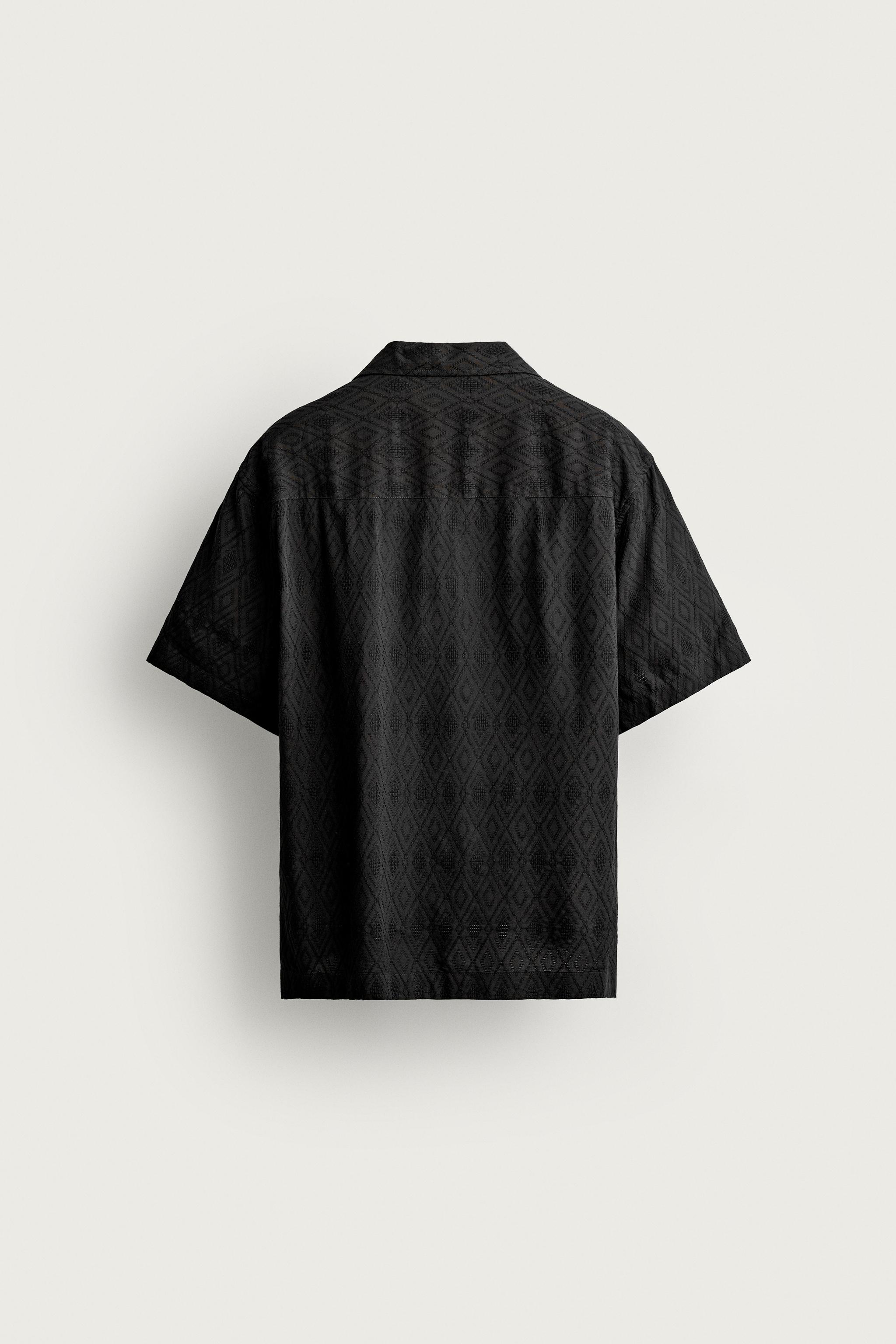 CHEMISE RELAXED FIT JACQUARD GÉOMÉTRIQUE
