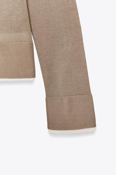 PULL EN MAILLE DOUBLE - Vison de Zara - Image 6