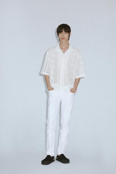 Zara SLIM FIT 修身牛仔褲 - 白色