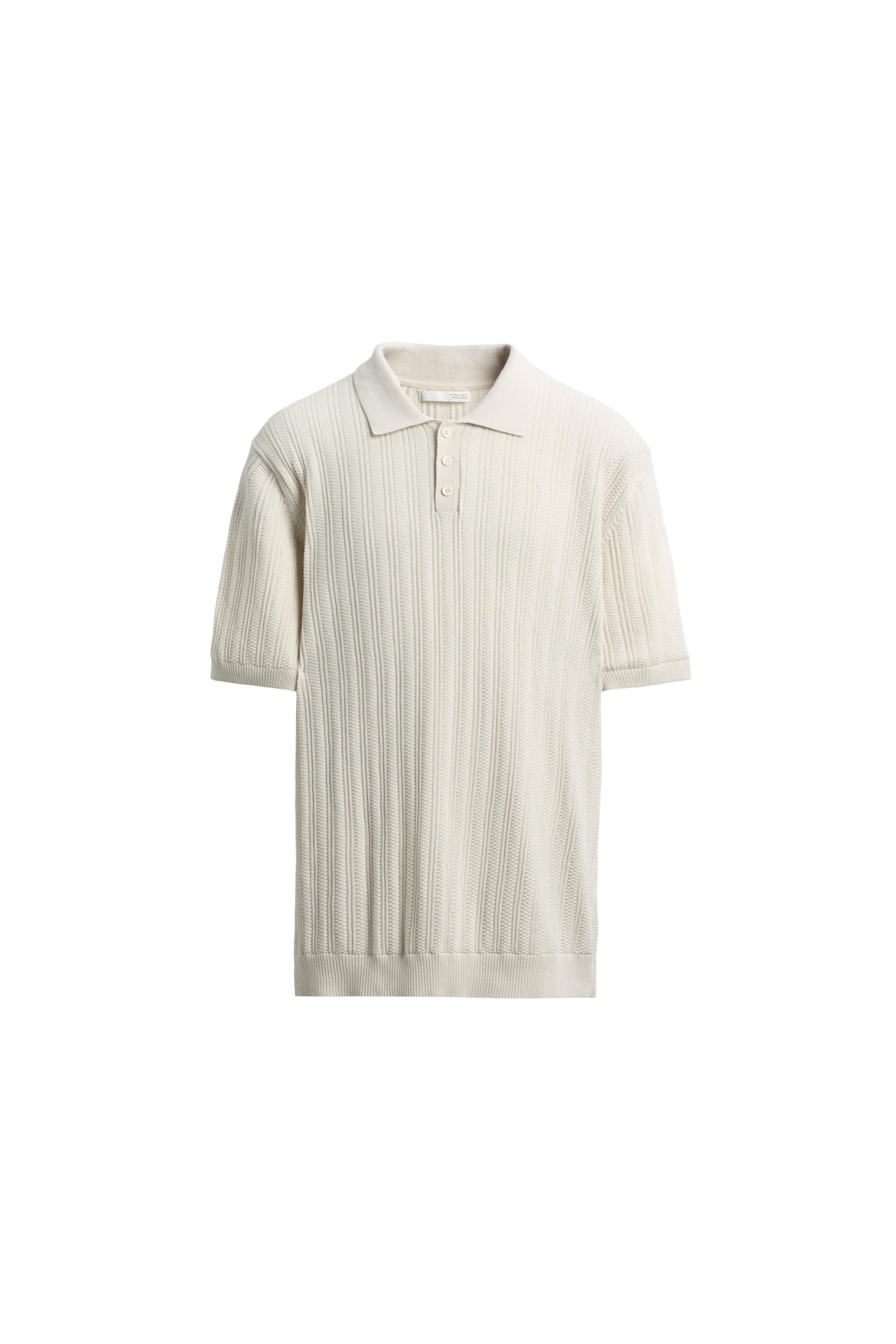 RIBBED KNIT POLO SHIRT - Ecru | ZARA United States