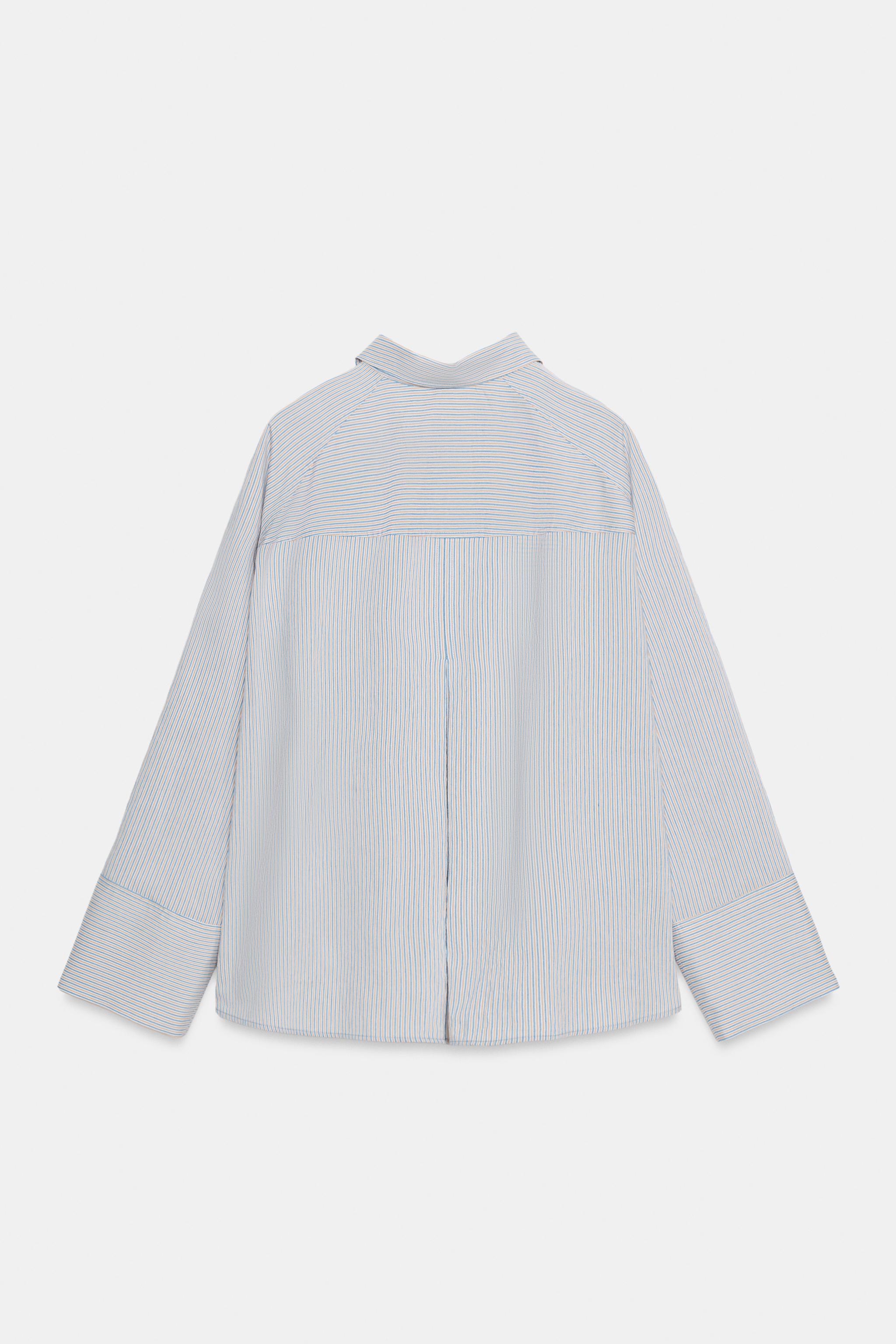ZW COLLECTION STRIPED CROSSOVER SHIRT