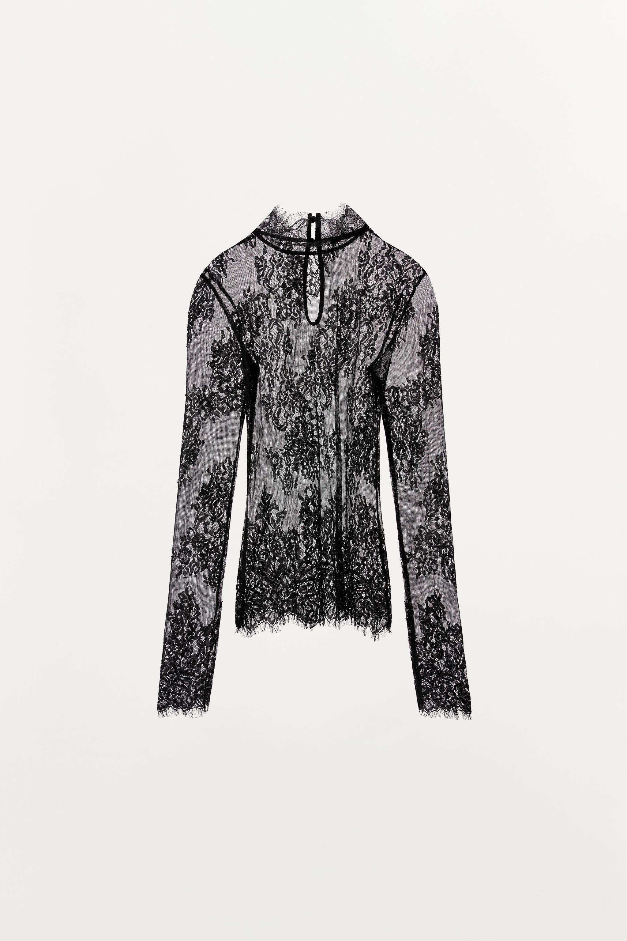 LONG SLEEVE LACE TOP