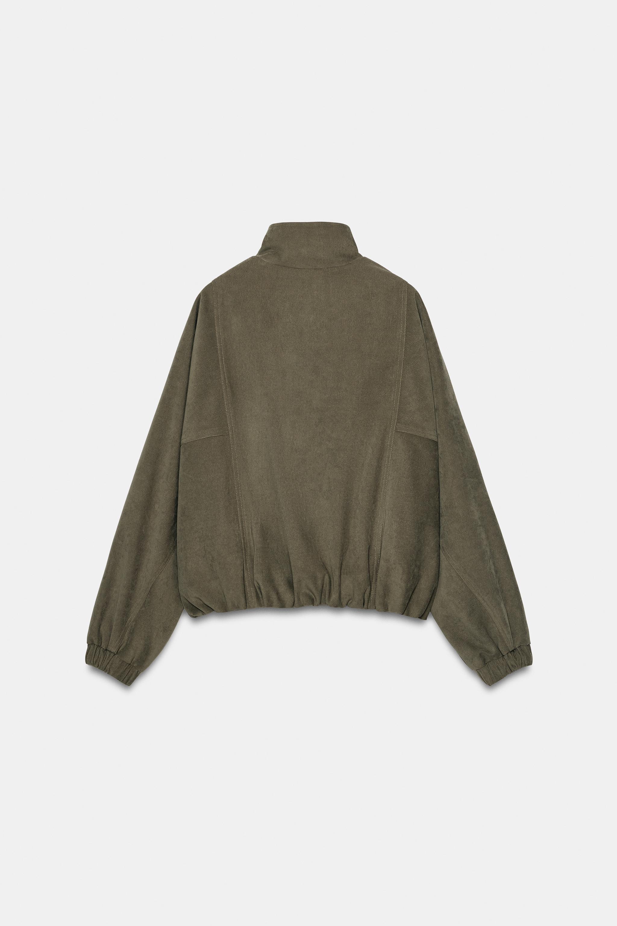 HIGH-NECK BOMBER JACKET - Khaki | ZARA United States