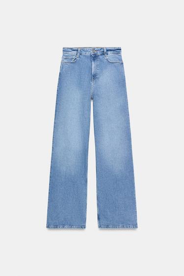 ZW COLLECTION HIGH-WAIST WIDE-LEG JEANS - Light blue by Zara