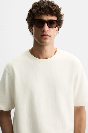TEXTURED REGULAR FIT SWEATSHIRT - Oyster-white by Zara - Image 4