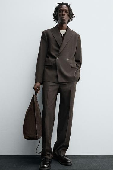 WOOL SUIT TROUSERS - brown vigore by Zara - Image 4