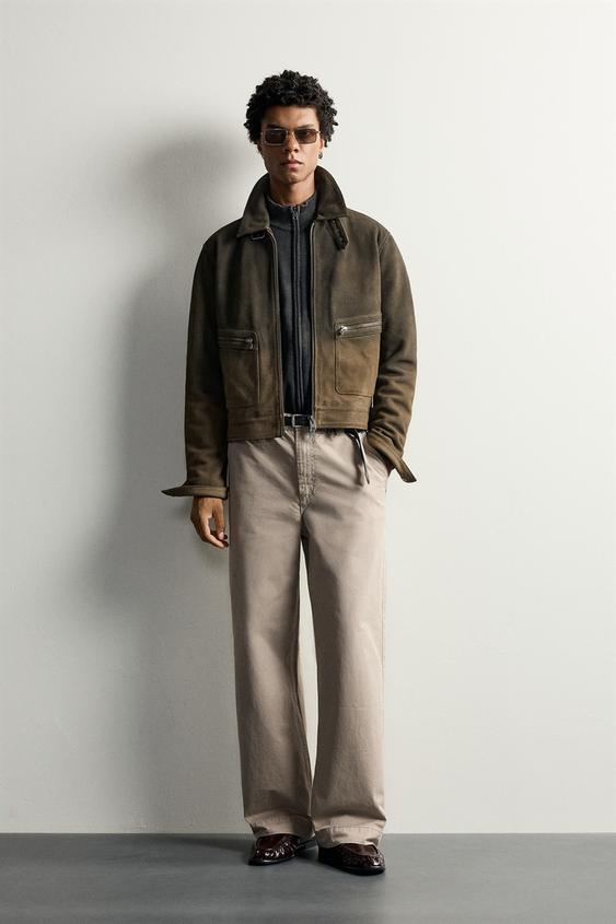 RELAXED FIT VASKEDE CHINOS - gyldenbrun fra Zara - Billede 0