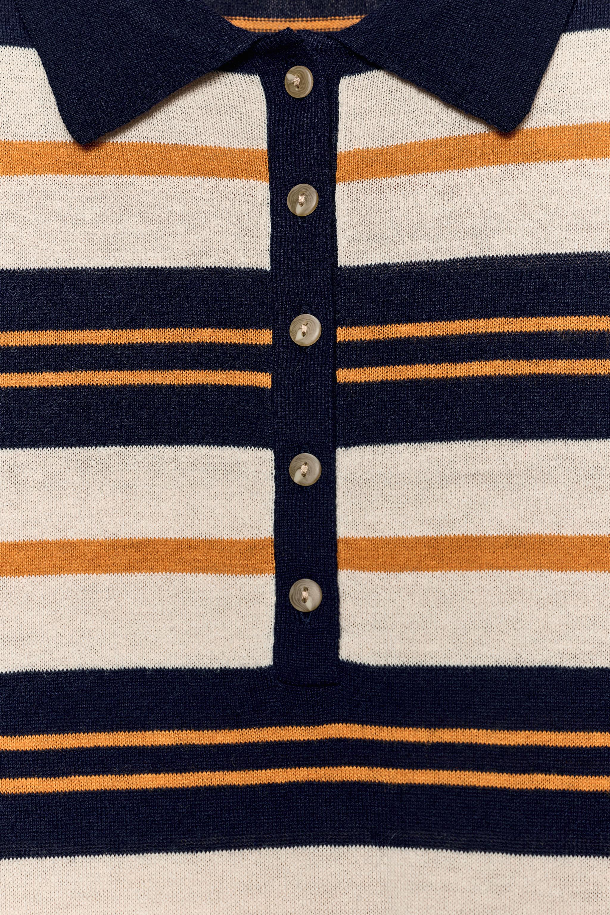 STRIPED KNIT POLO