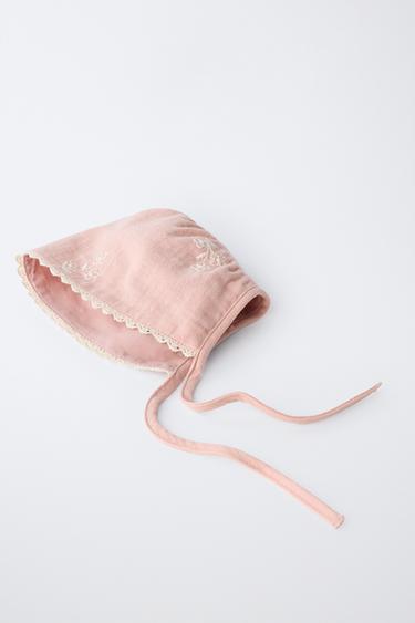 BONNET FLEURS BRODÉES - Rose moyen de Zara - Image 1
