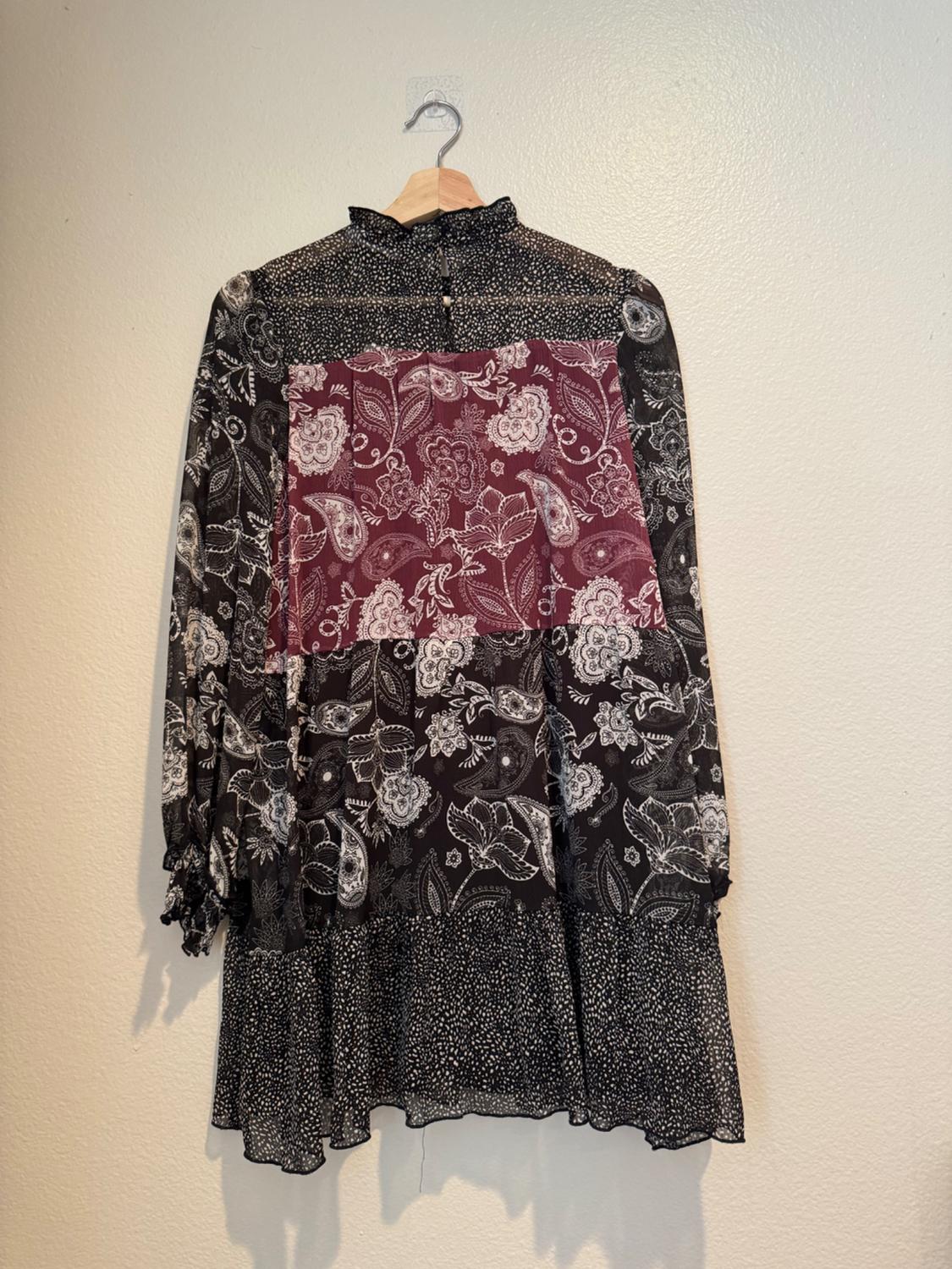 SHORT PATCHWORK PRINT DRESS - Image 2