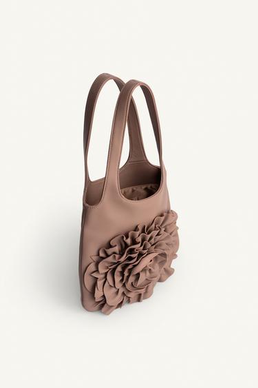 LIMITED EDITION LEATHER MINI TOTE BAG WITH FLOWER - Pink by Zara - Image 5