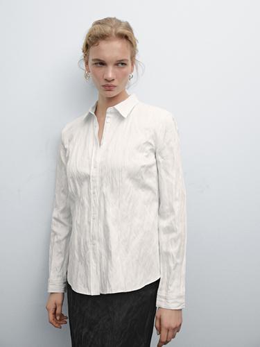 Chemisier texturé coton - Blanc de Zara