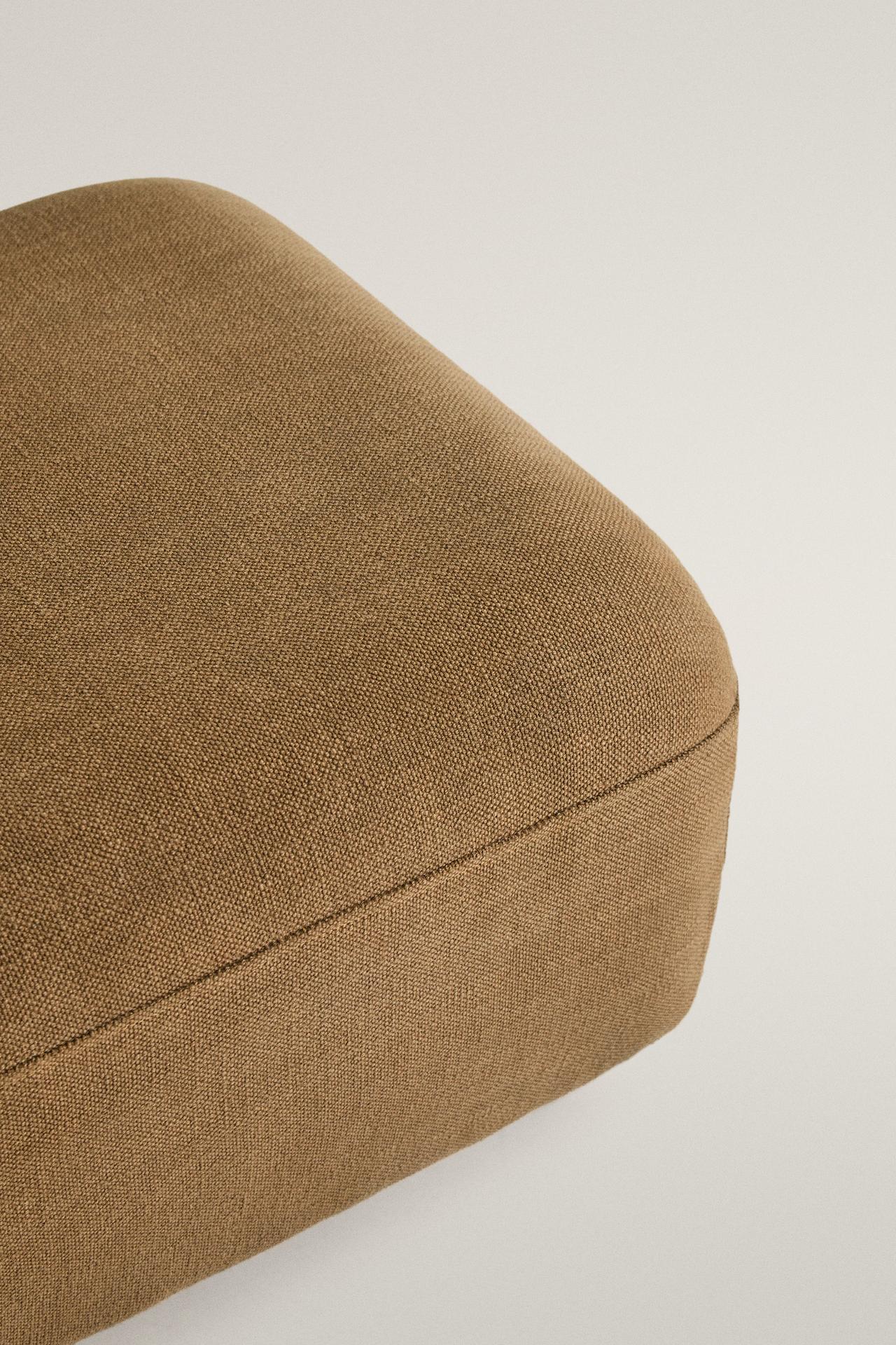 COTTON OTTOMAN — Beige / Taupe brown