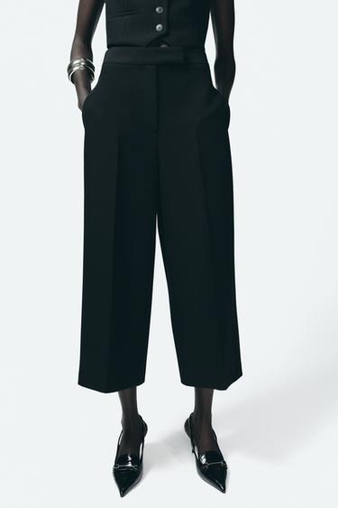 Zara HIGH WAISTED CULOTTES - Black