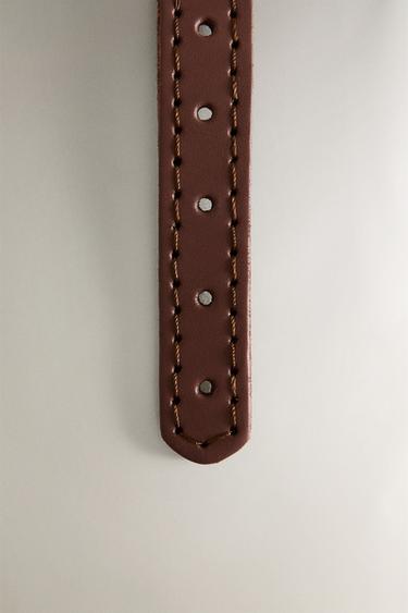LEATHER AND ROPE DOG COLLAR - Red by Zara - Image 4
