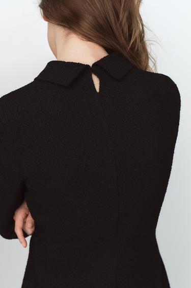 ROBE BOUCLÉE À NŒUD - Noir de Zara - Image 2